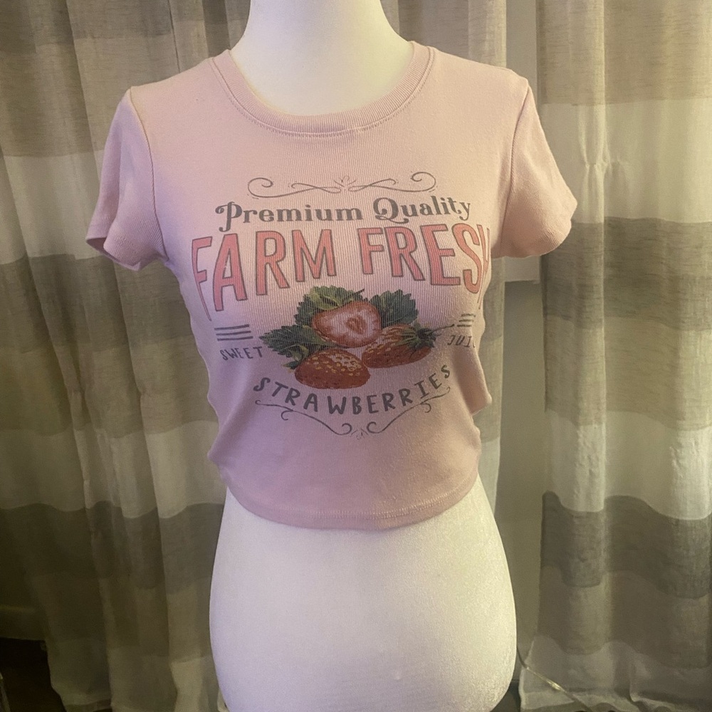 Strawberry Graphic Crop Top